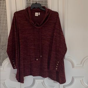 Maroon Cowl Neck Athlesuire Sweater